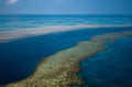 Aerial view of Great Barrier Reef coral reef structure in Whitsundays, Aerilie beach, Queensland, Australia Royalty Free Stock Photo