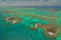 Aerial view of the Great Barrier Reef in Queensland Australia Royalty Free Stock Photo