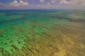 Aerial view of the Great Barrier Reef in Queensland Australia Royalty Free Stock Photo