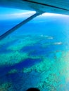 Aerial view Great Barrier Reef from sky out of air plane Royalty Free Stock Photo