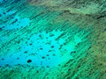 Aerial view Great Barrier Reef from sky out of air plane Royalty Free Stock Photo