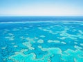 Aerial view of Great Barrier Reef in Whitsundays Royalty Free Stock Photo