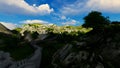 Aerial view of Great wall of China, timelapse night to day