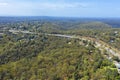 Aerial view of the township of Warrimoo and the Great Western Highway in regional in Australia Royalty Free Stock Photo