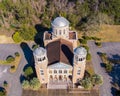 Aerial view of a Greek Orthodox Cathedral in Malbis, Alabama Royalty Free Stock Photo