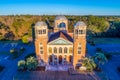 Aerial view of the Greek Orthodox Church of Malbis in Daphne, Alabama at sunset Royalty Free Stock Photo