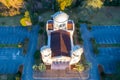 Aerial view of the Greek Orthodox Church of Malbis in Daphne, Alabama at sunset Royalty Free Stock Photo