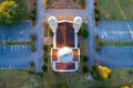 Aerial view of the Greek Orthodox Church of Malbis in Daphne, Alabama at sunset Royalty Free Stock Photo