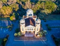 Aerial view of the Greek Orthodox Church of Malbis in Daphne, Alabama at sunset Royalty Free Stock Photo