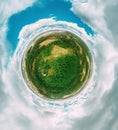 Aerial View Green Coniferous Forest Pines Woods Landscape In Sunny Spring Day. Top View Of Beautiful European Nature Royalty Free Stock Photo