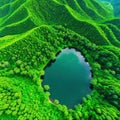 Aerial view of a green Epic Clean environmentally friendly sustainable development Green Royalty Free Stock Photo