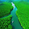 Aerial view of a green Epic Clean environmentally friendly sustainable development Green Royalty Free Stock Photo