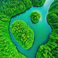 Aerial view of a green Epic Clean environmentally friendly sustainable development Green Royalty Free Stock Photo
