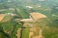 Aerial view of green field in springtime in Sardinia Royalty Free Stock Photo