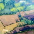 Aerial view of green fields Royalty Free Stock Photo