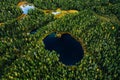 Aerial view of green forests and blue lakes and rivers in summer Finland Royalty Free Stock Photo