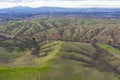 Aerial View of Green Hills in Bay Area, California Royalty Free Stock Photo