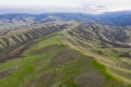 Aerial View of Green Hills in Bay Area, Northern California Royalty Free Stock Photo