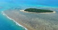 Aerial view of Green Island reef at the Great Barrier Reef Queen Royalty Free Stock Photo