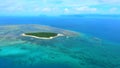 Aerial view of Green Island reef at the Great Barrier Reef Queen Royalty Free Stock Photo