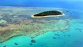 Aerial view of Green Island reef at the Great Barrier Reef Queen Royalty Free Stock Photo