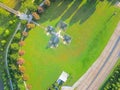 Aerial view green park in downtown Houston, Texas, USA Royalty Free Stock Photo