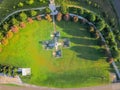 Aerial view green park in downtown Houston, Texas, USA Royalty Free Stock Photo