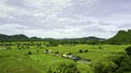 Aerial view of green rice field terrace in Thailand Royalty Free Stock Photo