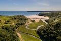 Aerial view of 3 cliffs bay Royalty Free Stock Photo