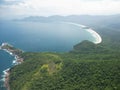 Aerial view of greenery surrounded by greenery in Angra Dos Reis, Brazil Royalty Free Stock Photo