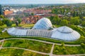 Aerial view of greenhouse at Aarhus botanical garden, Denmark