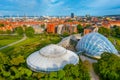 Aerial view of greenhouse at Aarhus botanical garden, Denmark Royalty Free Stock Photo