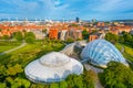 Aerial view of greenhouse at Aarhus botanical garden, Denmark Royalty Free Stock Photo