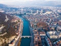 Aerial view of Grenoble Royalty Free Stock Photo