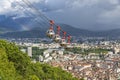 Aerial view of Grenoble city, France Royalty Free Stock Photo