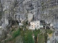 Aerial view of the Grotto of Maria Magdalena in France, Plan D`Aups, the massif St.Baum, holy fragrance, famous place