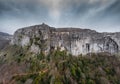 Aerial view of the Grotto of Maria Magdalena in France, Plan D`Aups, the massif St.Baum, holy fragrance, famous place