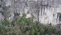 Aerial view of the Grotto of Maria Magdalena in France, Plan D`Aups, the massif St.Baum, holy fragrance, famous place