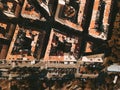 Aerial view of a group of buildings in Savona, Italy