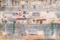 Aerial view of group of construction worker building in construction site