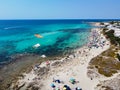 Aerial View of a Group of Kites on Italian Beach in Summer in a Sunny Day on Beach Umbrellas Background Royalty Free Stock Photo