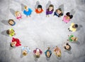 Aerial View Group of Multiethnic Kids in Circle Royalty Free Stock Photo