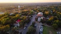 Aerial view of the Gruene Hall with buildings and trees in New Braunfels, Texas, United States Royalty Free Stock Photo