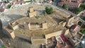 Aerial view of Guadix city and Alcazaba fortness in the south of Spain