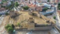 Aerial view of Guadix city and Alcazaba fortness in the south of Spain