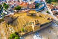 Aerial view of Guadix city and Alcazaba fortness in Spain Royalty Free Stock Photo