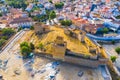 Aerial view of Guadix city and Alcazaba fortness in Spain Royalty Free Stock Photo