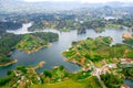 Aerial view of Guatape in Antioquia, Colombia