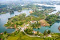 Aerial view of Guatape in Antioquia, Colombia