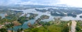 Aerial view of Guatape in Antioquia, Colombia